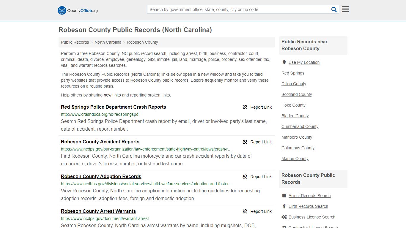 Public Records - Robeson County, NC (Business, Criminal ...